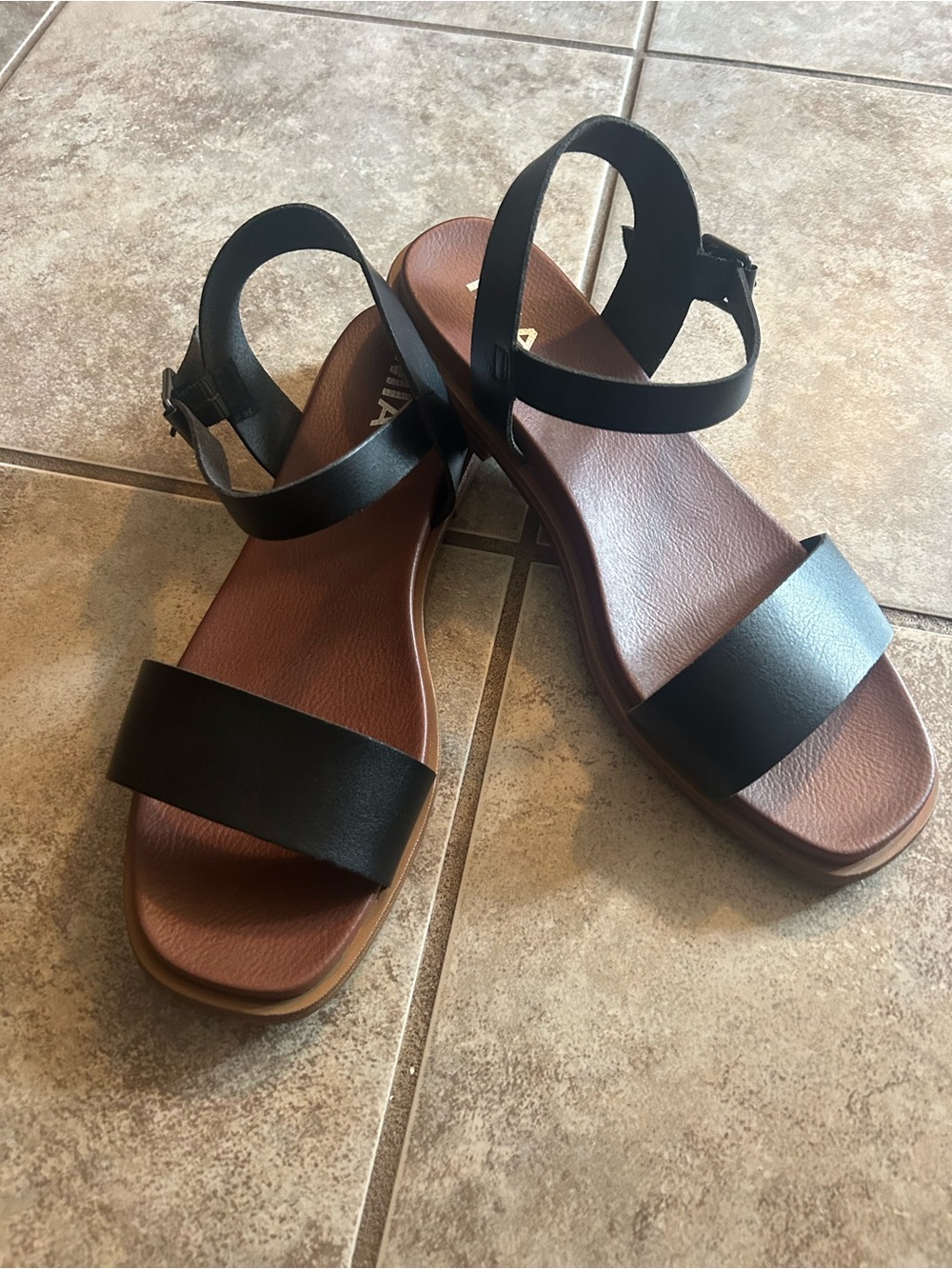 MIA Karina Black Leather Vegan Strap Women's Sandals